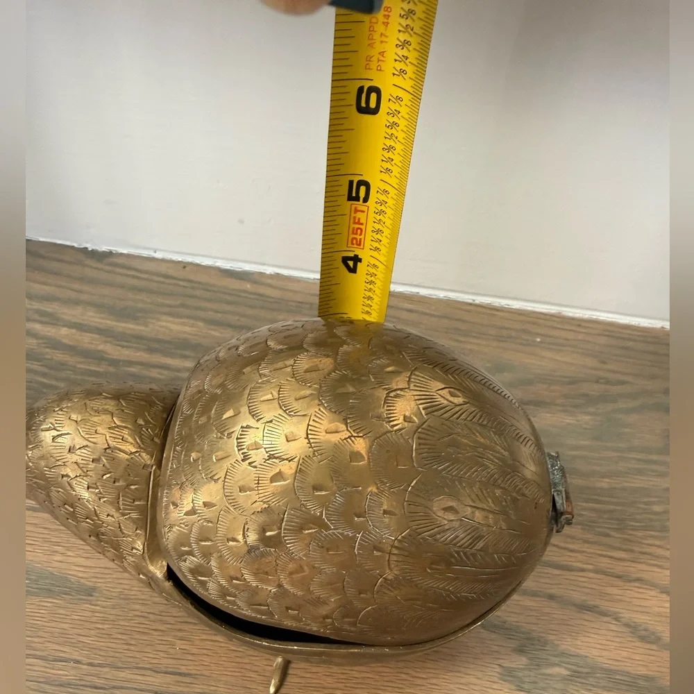 Vintage made in India brass peacock hinged trinket /ashtray